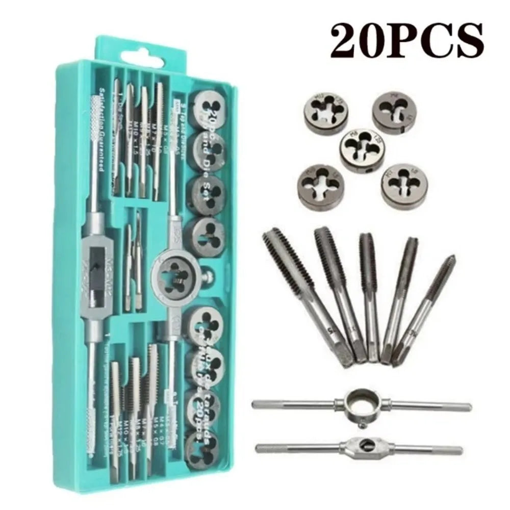 8/12/20PCS Multi-specification Metric Hand Tap and Die Set