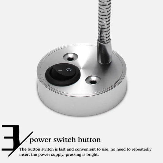 12V/24V LED Reading Light 2W With USB Port 5V 2A