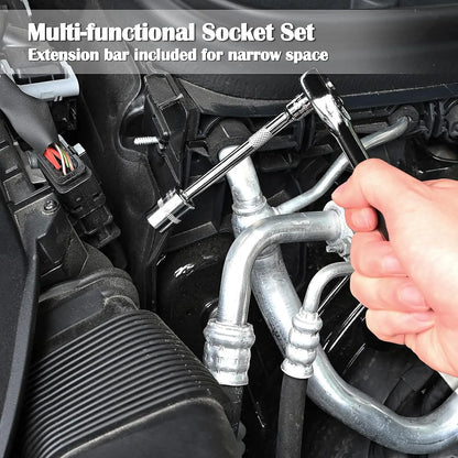 46 Pieces 1/4 Inch Drive Socket Ratchet Wrench Set